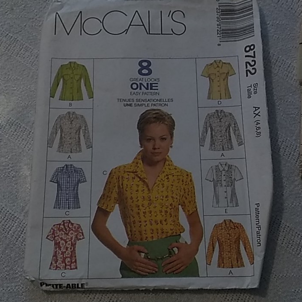 McCall's Sewing Pattern 8722 Used Cut Size 4-6